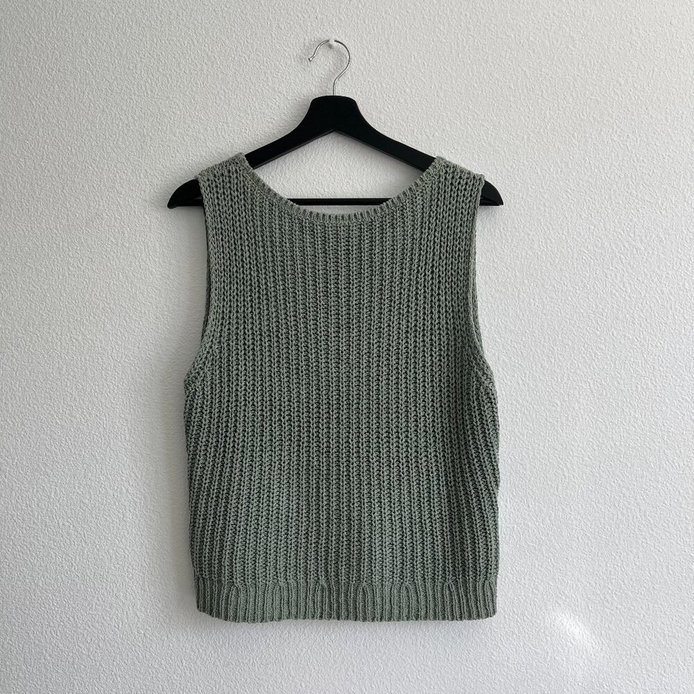 Abercrombie & Fitch Slash Shaker Knit Tank Green Size S